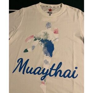 Fairtex Muay Thai Thailand Boxing Colorful T-Shirt MEDIUM Fighter MMA UFC White